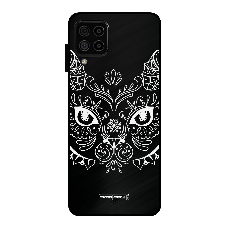 Ethnic Cat Design Metal Back Case for Galaxy A22 4G