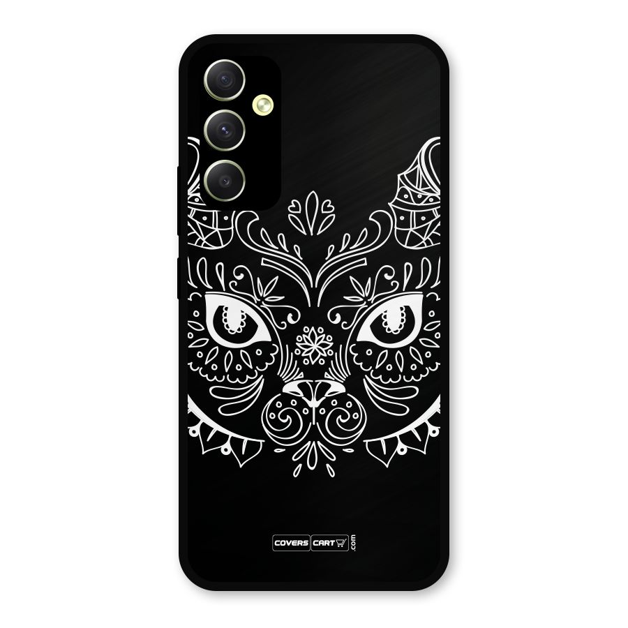 Ethnic Cat Design Metal Back Case for Galaxy A34