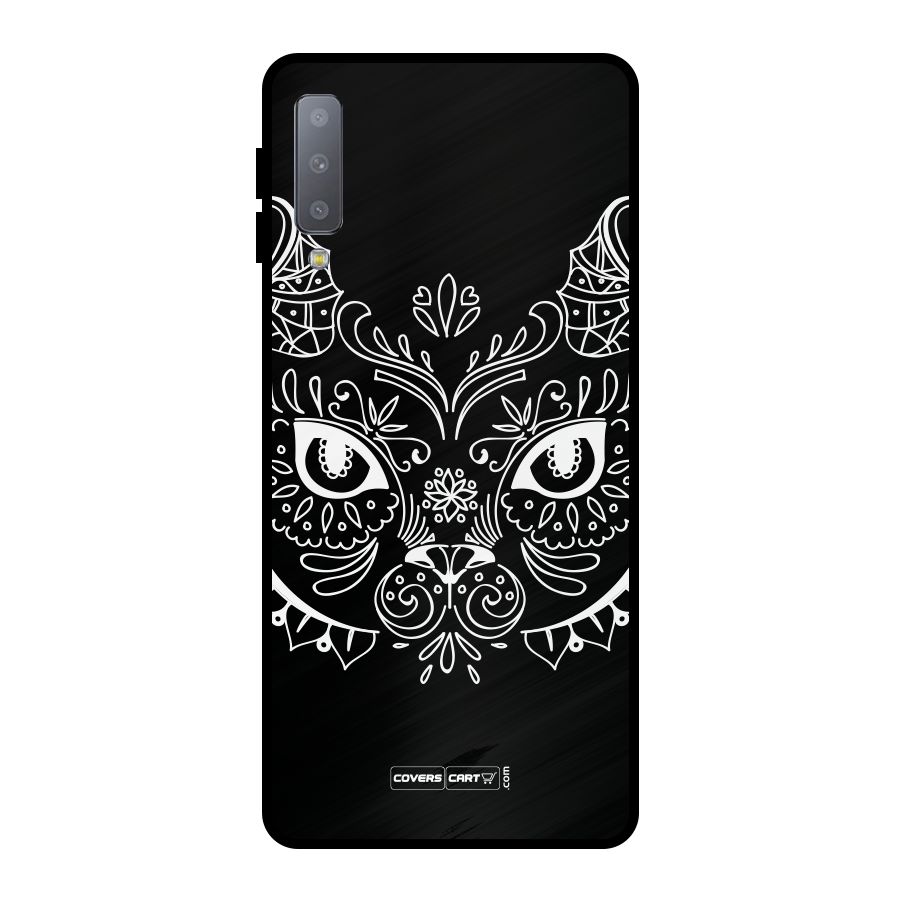 Ethnic Cat Design Metal Back Case for Galaxy A7 (2018)