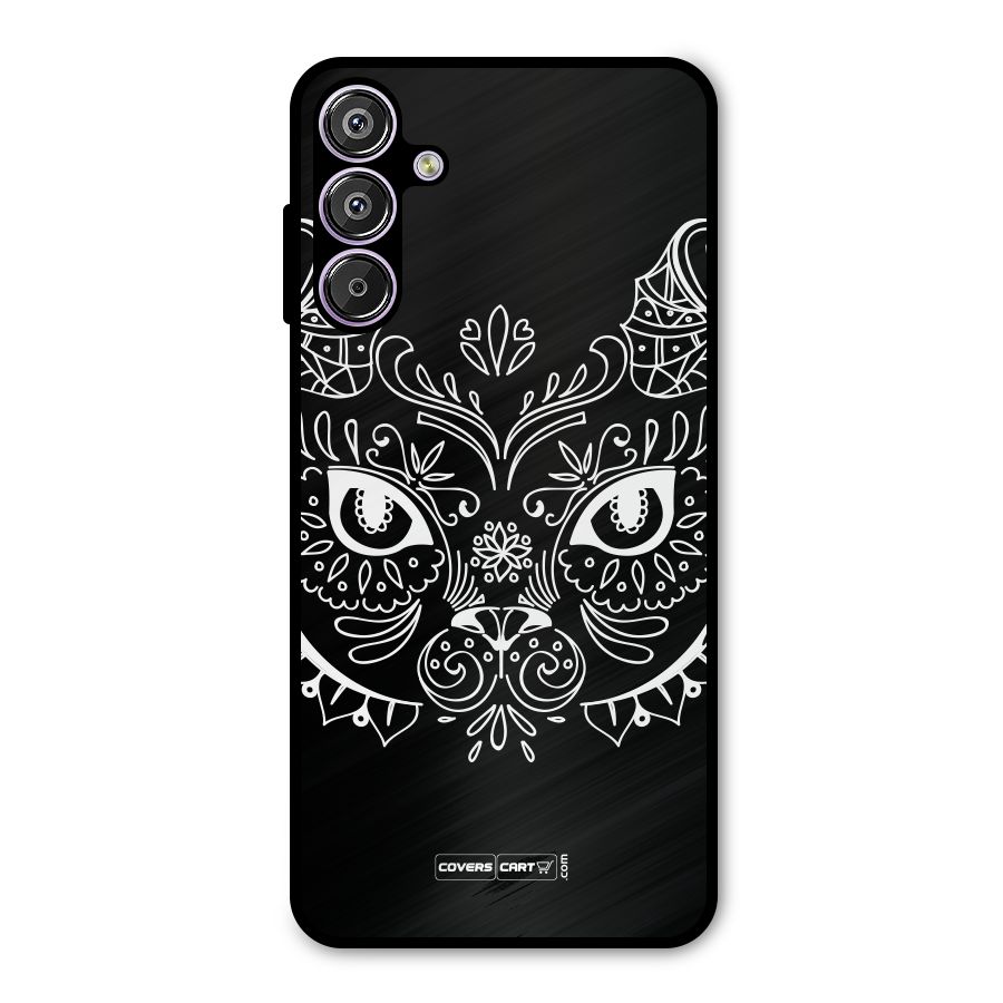 Ethnic Cat Design Metal Back Case for Galaxy M15