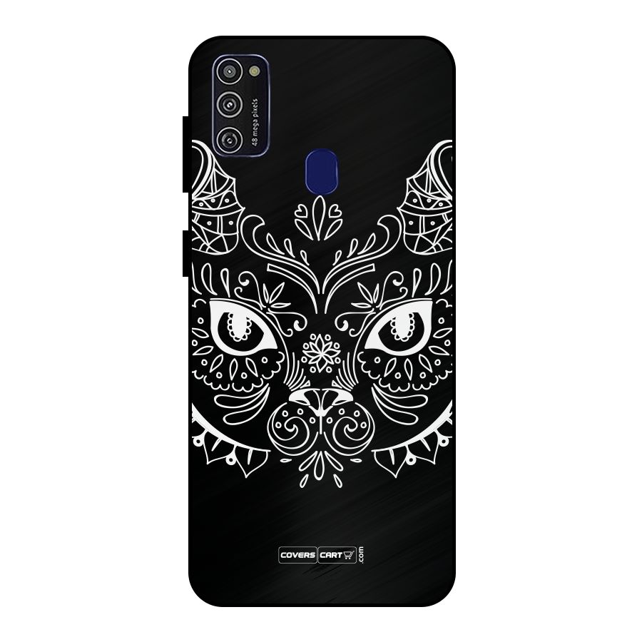 Ethnic Cat Design Metal Back Case for Galaxy M21