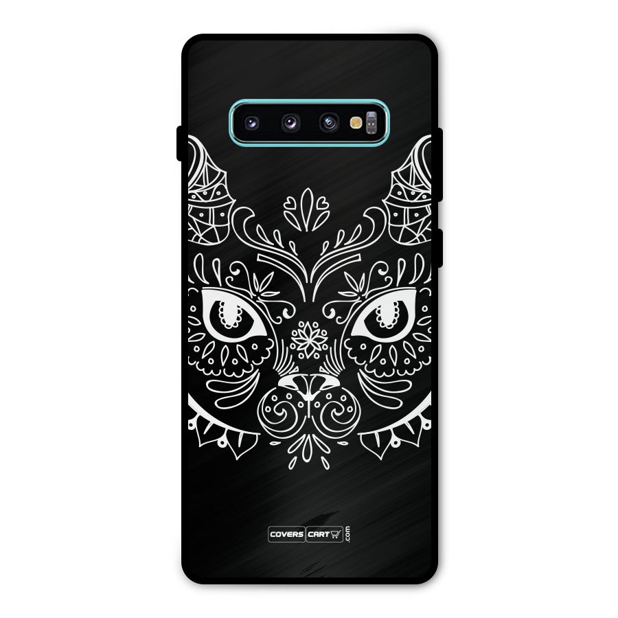 Ethnic Cat Design Metal Back Case for Galaxy S10 Plus