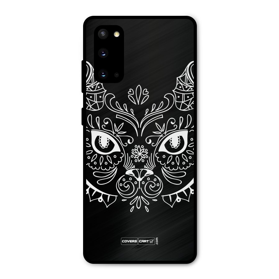 Ethnic Cat Design Metal Back Case for Galaxy S20
