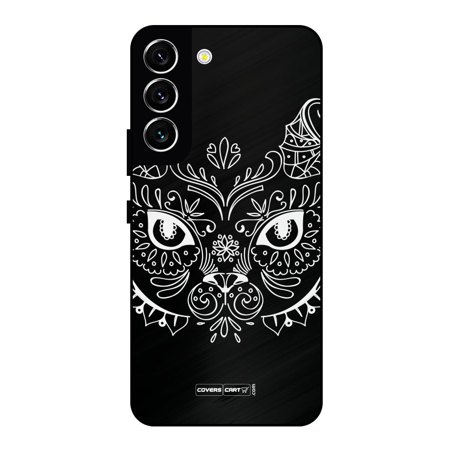 Ethnic Cat Design Metal Back Case for Galaxy S22 5G