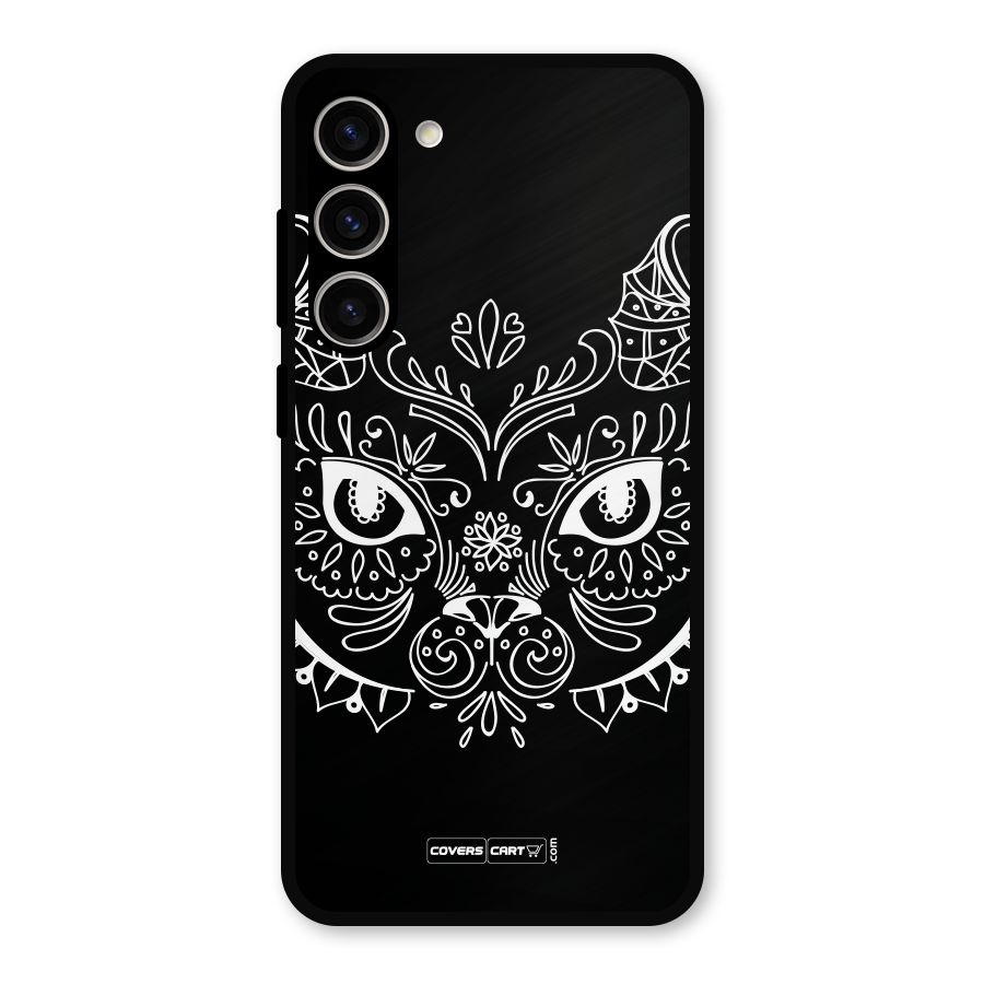 Ethnic Cat Design Metal Back Case for Galaxy S23 Plus