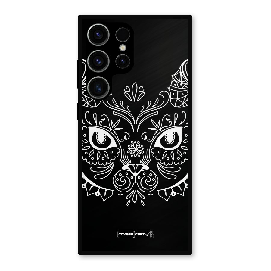 Ethnic Cat Design Metal Back Case for Galaxy S23 Ultra