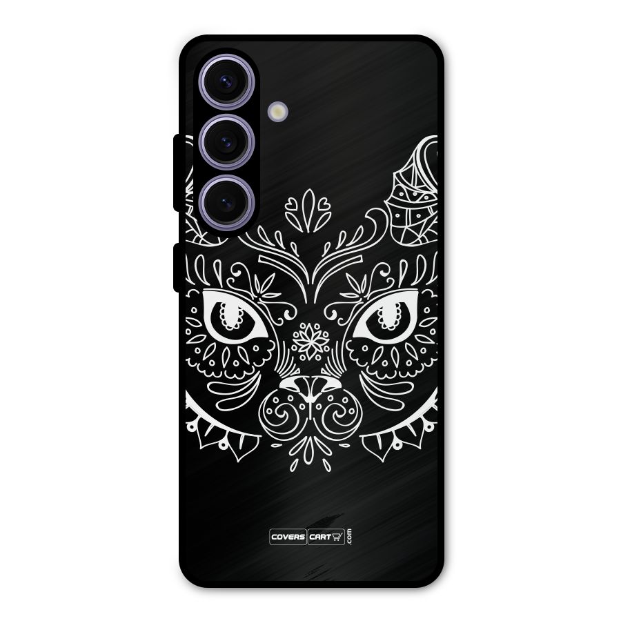 Ethnic Cat Design Metal Back Case for Galaxy S24