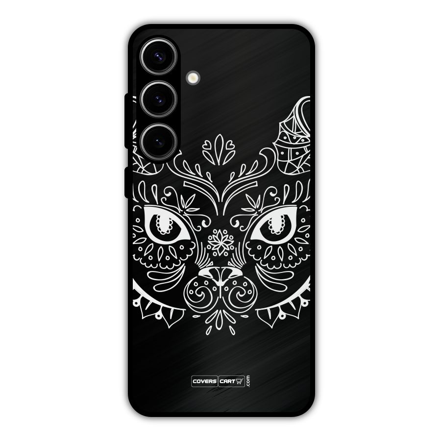 Ethnic Cat Design Metal Back Case for Galaxy S24 Plus