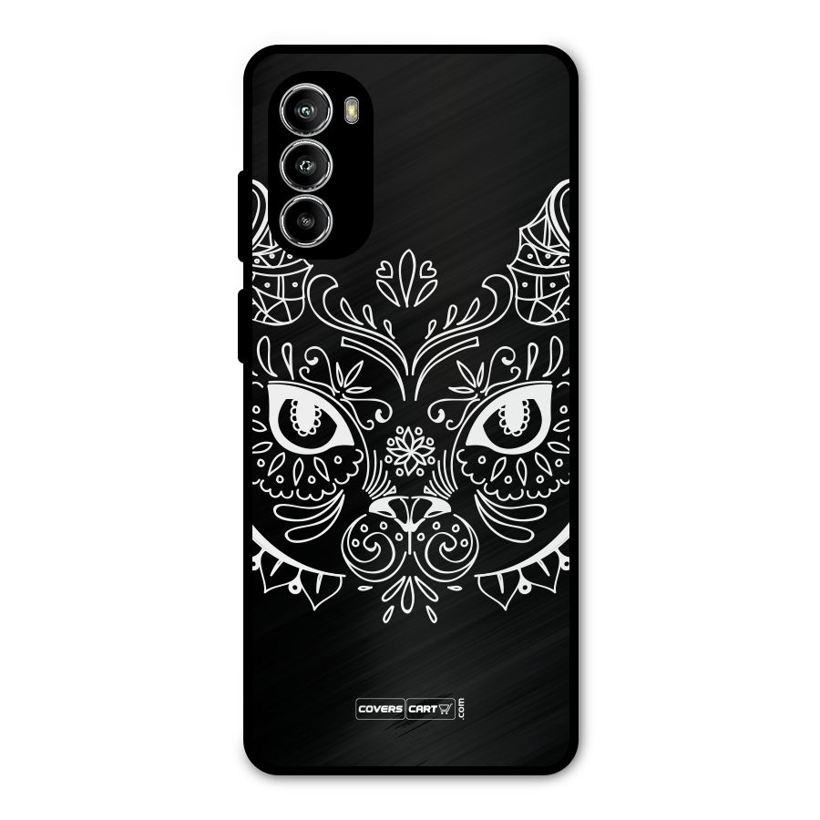 Ethnic Cat Design Metal Back Case for Moto G52