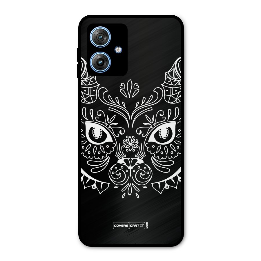 Ethnic Cat Design Metal Back Case for Moto G54