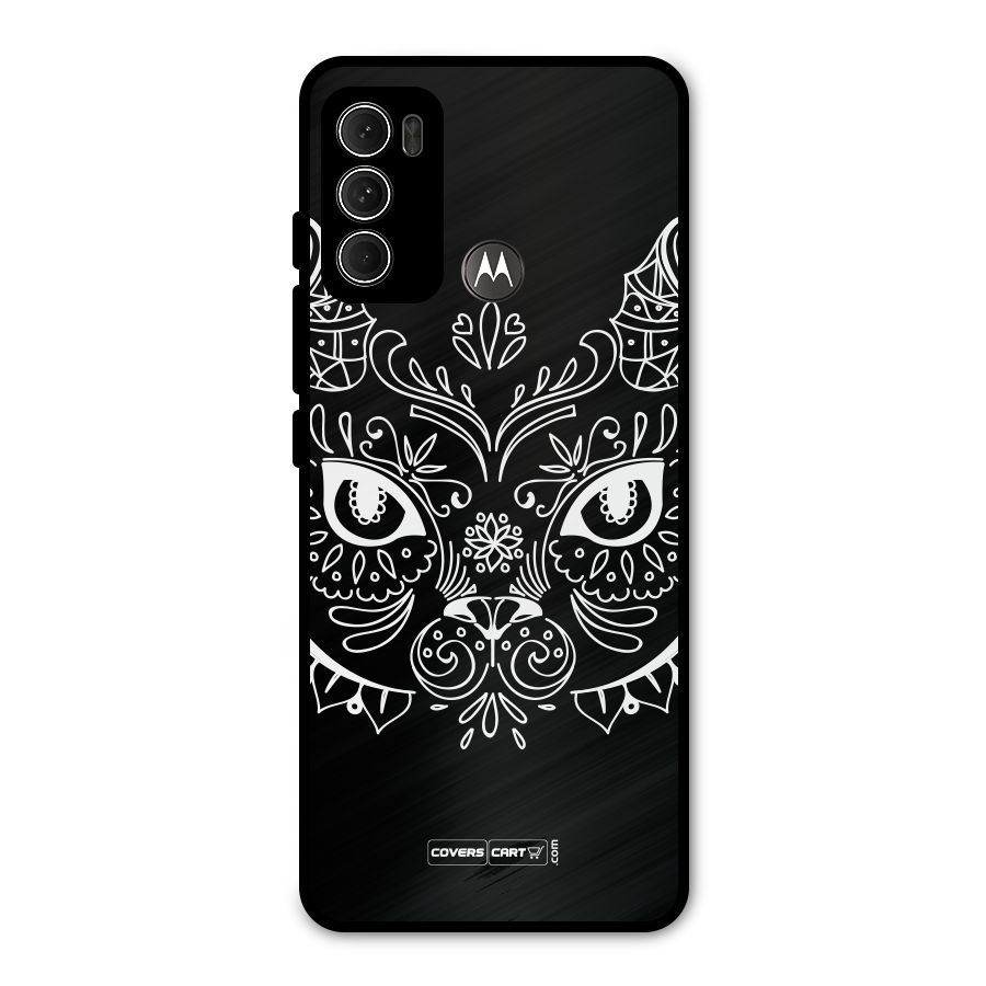 Ethnic Cat Design Metal Back Case for Moto G60