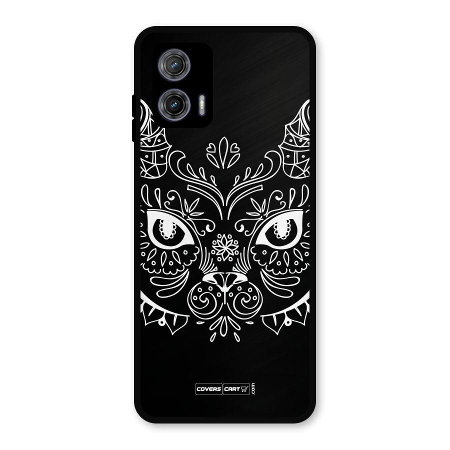 Ethnic Cat Design Metal Back Case for Moto G73
