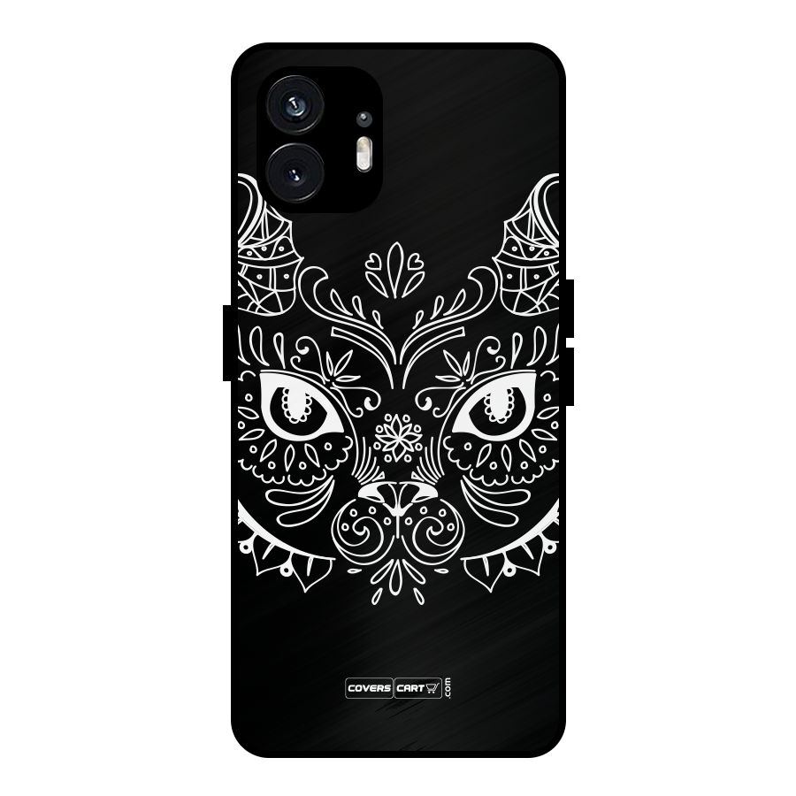 Ethnic Cat Design Metal Back Case for Nothing Phone 2