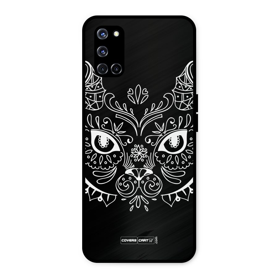 Ethnic Cat Design Metal Back Case for Oppo A52
