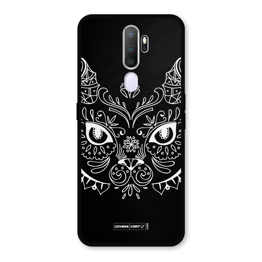 Ethnic Cat Design Metal Back Case for Oppo A9 (2020)