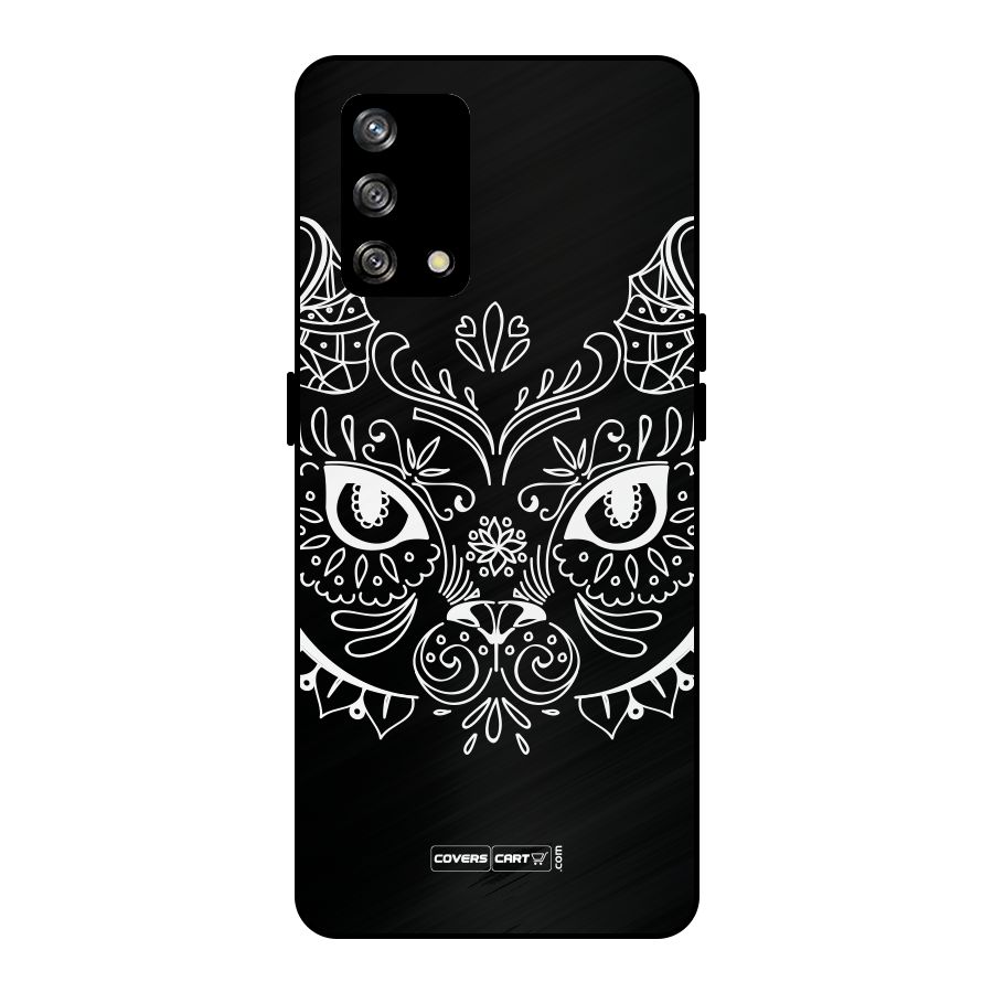 Ethnic Cat Design Metal Back Case for Oppo F19