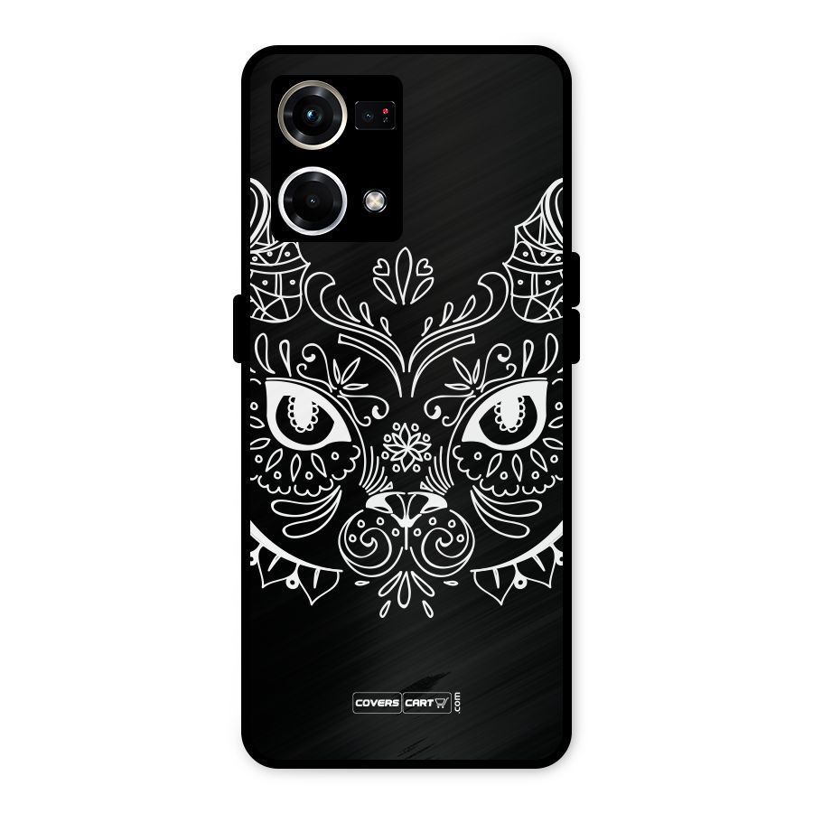 Ethnic Cat Design Metal Back Case for Oppo F21s Pro 4G