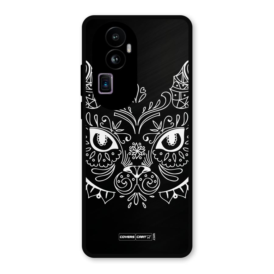 Ethnic Cat Design Metal Back Case for Oppo Reno10 Pro Plus