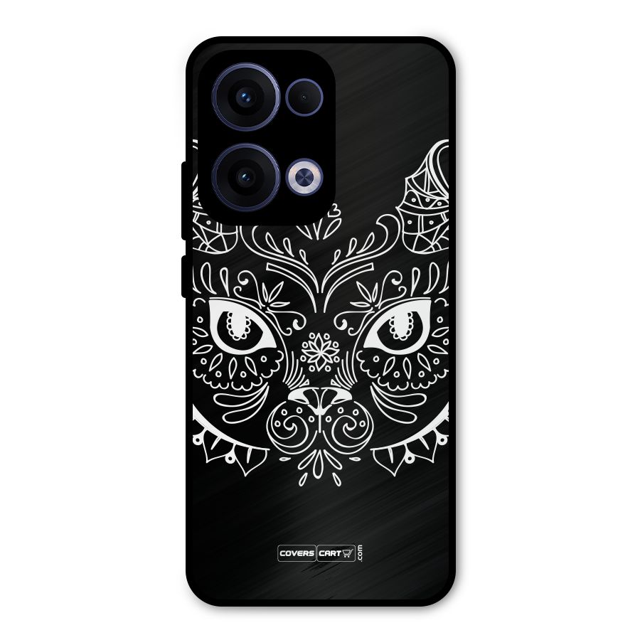Ethnic Cat Design Metal Back Case for Oppo Reno13