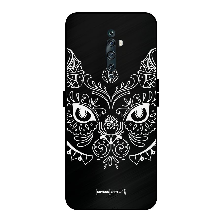 Ethnic Cat Design Metal Back Case for Oppo Reno2 F