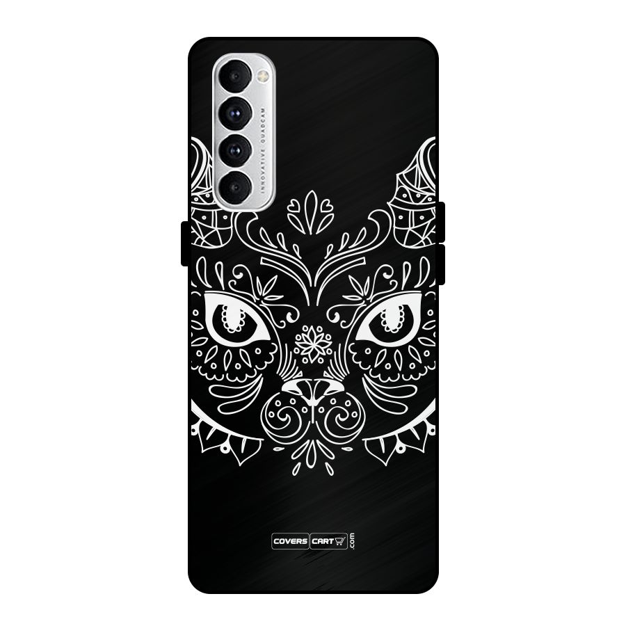 Ethnic Cat Design Metal Back Case for Oppo Reno4 Pro