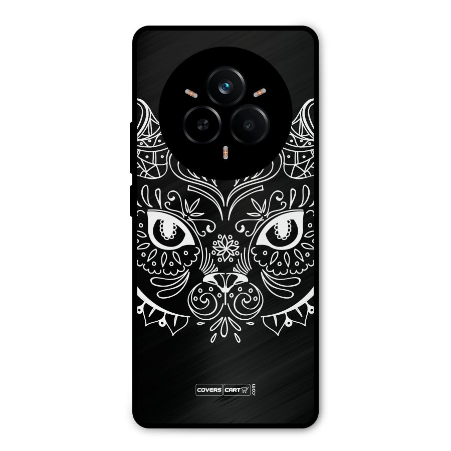 Ethnic Cat Design Metal Back Case for Realme 14 Pro