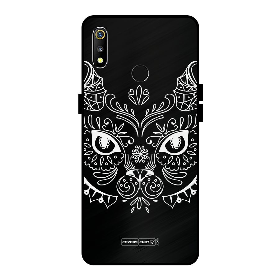 Ethnic Cat Design Metal Back Case for Realme 3