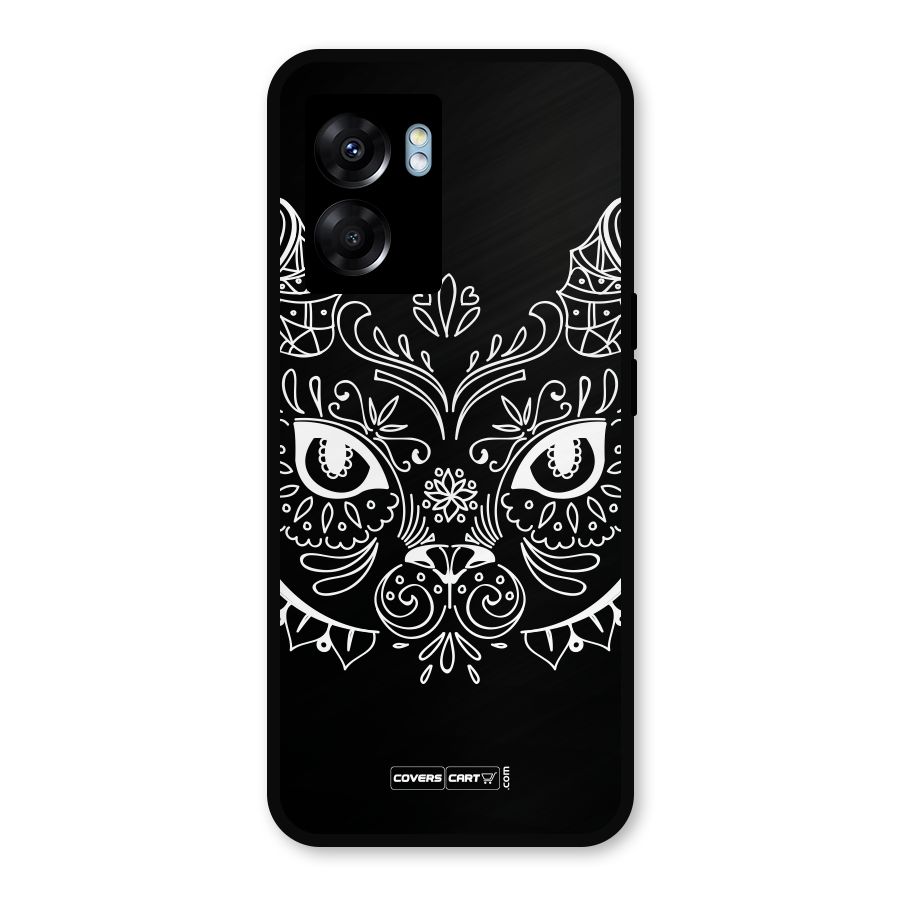Ethnic Cat Design Metal Back Case for Realme Narzo 50 5G