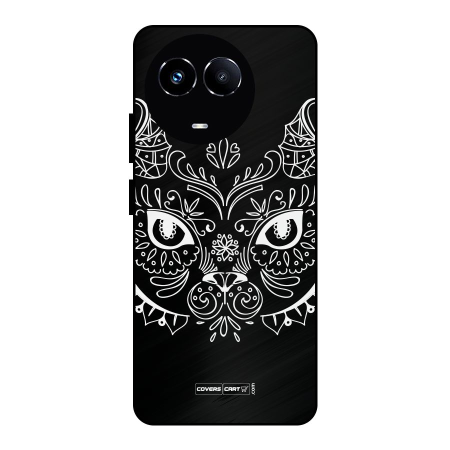 Ethnic Cat Design Metal Back Case for Realme Narzo 60X