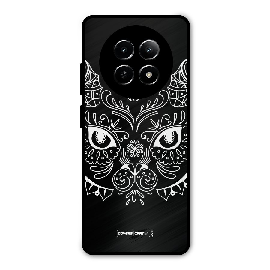 Ethnic Cat Design Metal Back Case for Realme Narzo 70x 5G