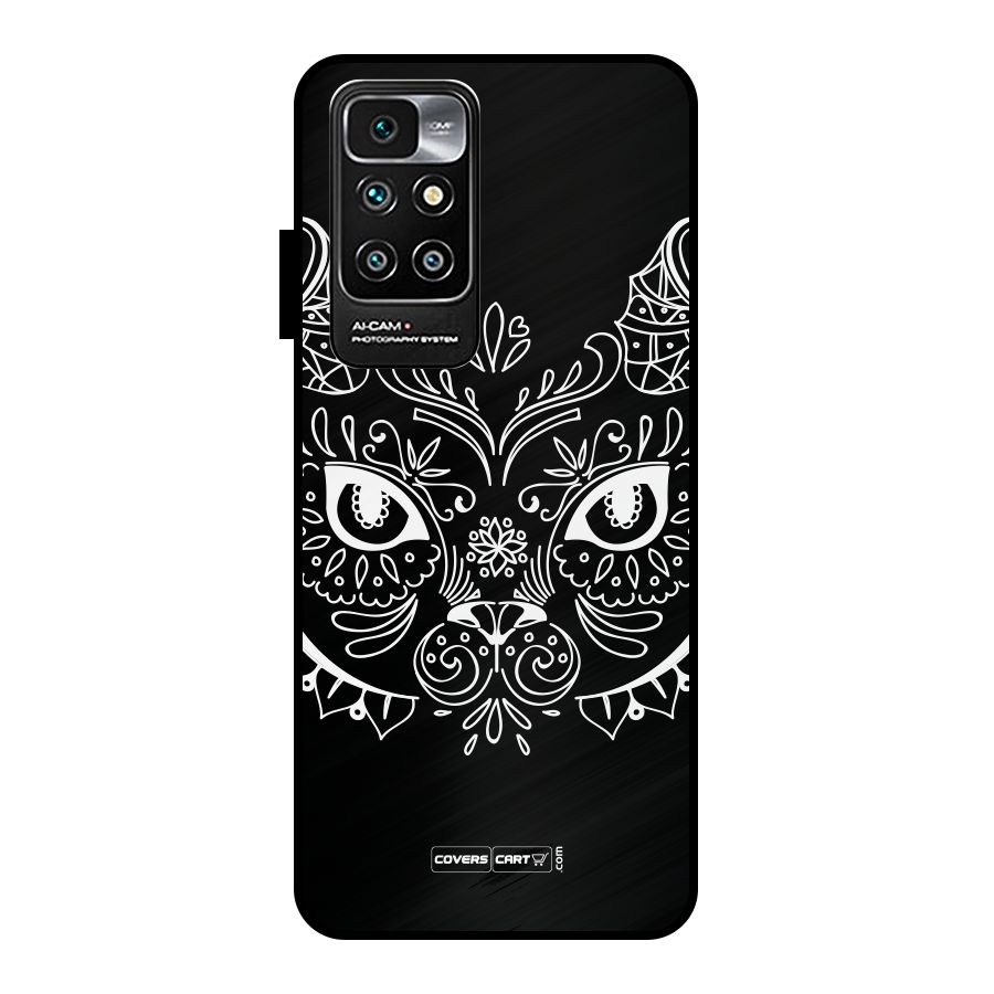 Ethnic Cat Design Metal Back Case for Redmi 10 Prime