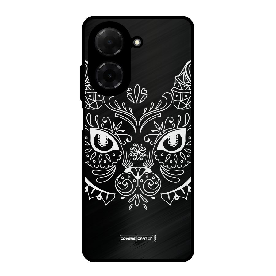 Ethnic Cat Design Metal Back Case for Redmi A5 4G