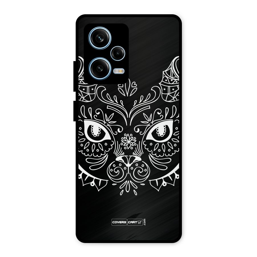 Ethnic Cat Design Metal Back Case for Redmi Note 12 Pro