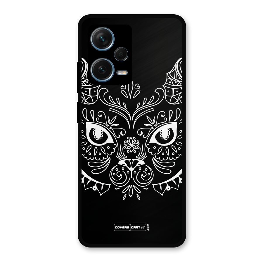 Ethnic Cat Design Metal Back Case for Redmi Note 12 Pro Plus 5G