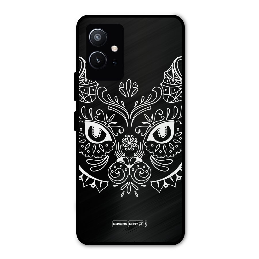 Ethnic Cat Design Metal Back Case for Vivo T1 5G