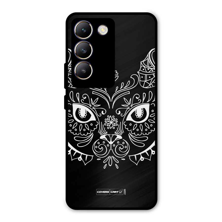 Ethnic Cat Design Metal Back Case for Vivo T3 5G