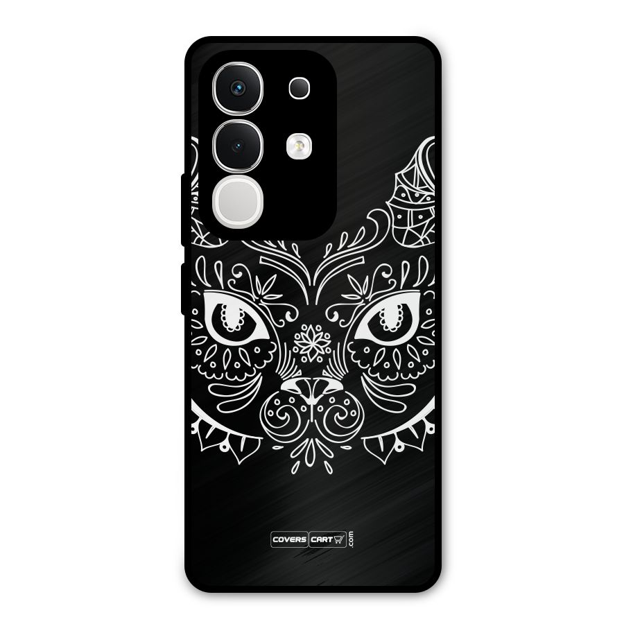 Ethnic Cat Design Metal Back Case for Vivo T4x