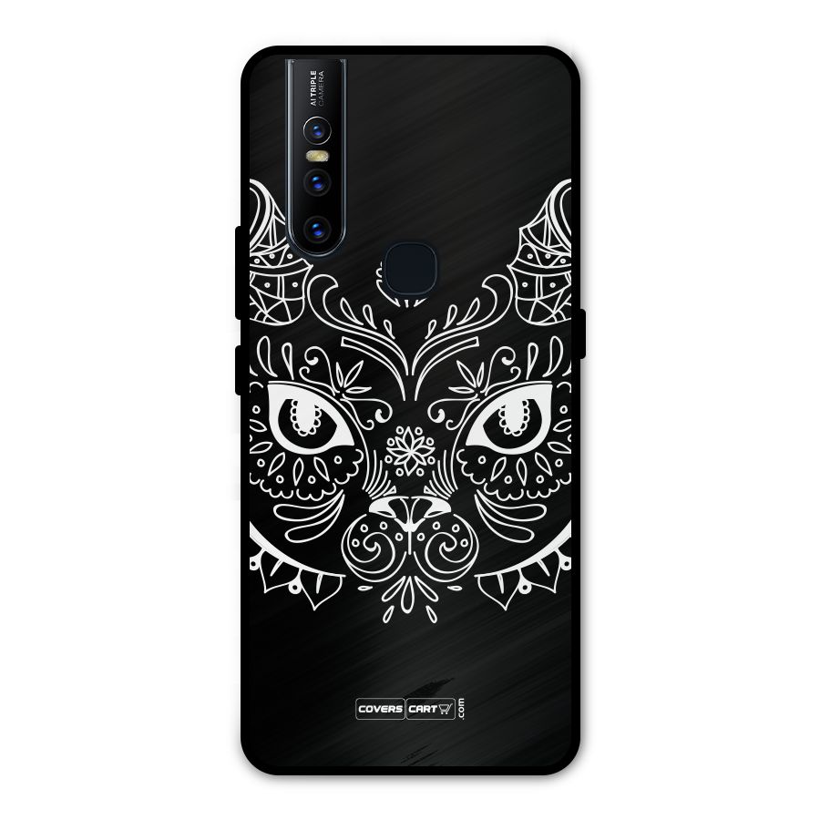 Ethnic Cat Design Metal Back Case for Vivo V15