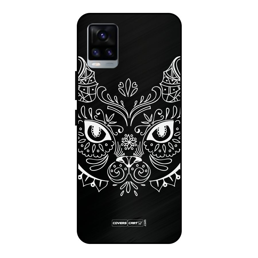 Ethnic Cat Design Metal Back Case for Vivo V20 2021