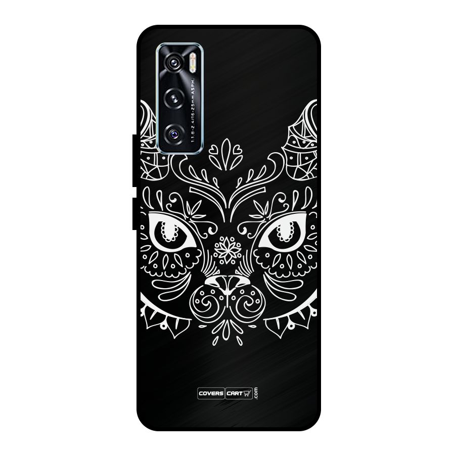 Ethnic Cat Design Metal Back Case for Vivo V20 SE