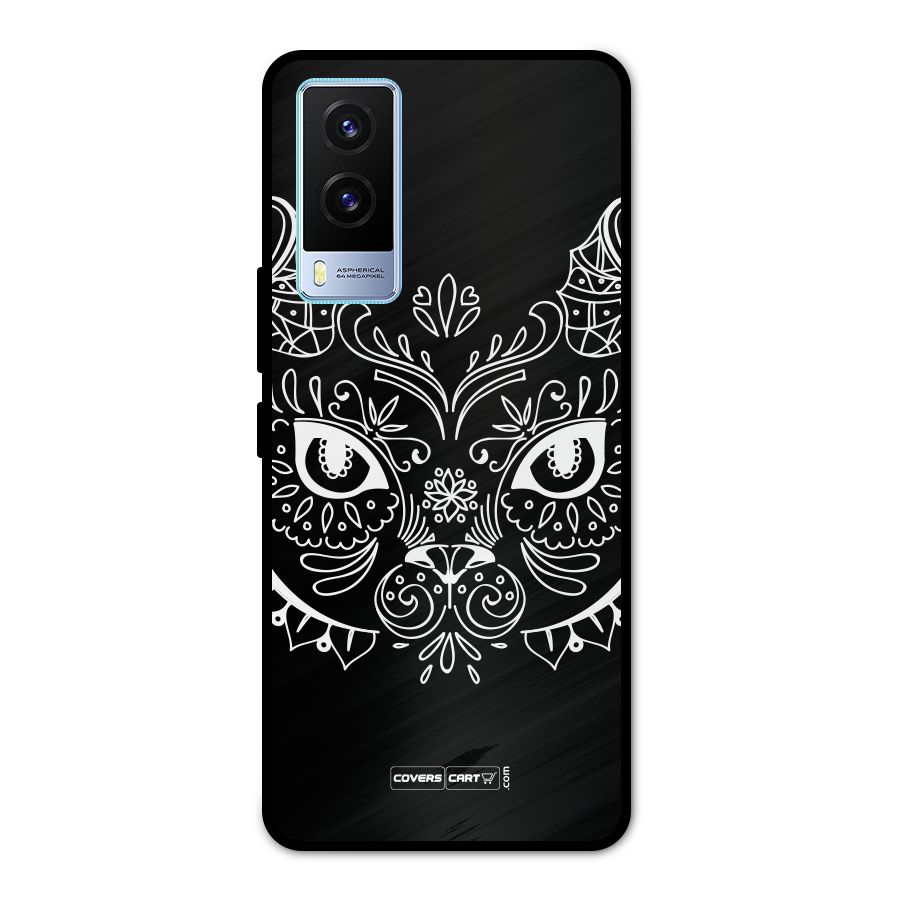 Ethnic Cat Design Metal Back Case for Vivo V21e 5G
