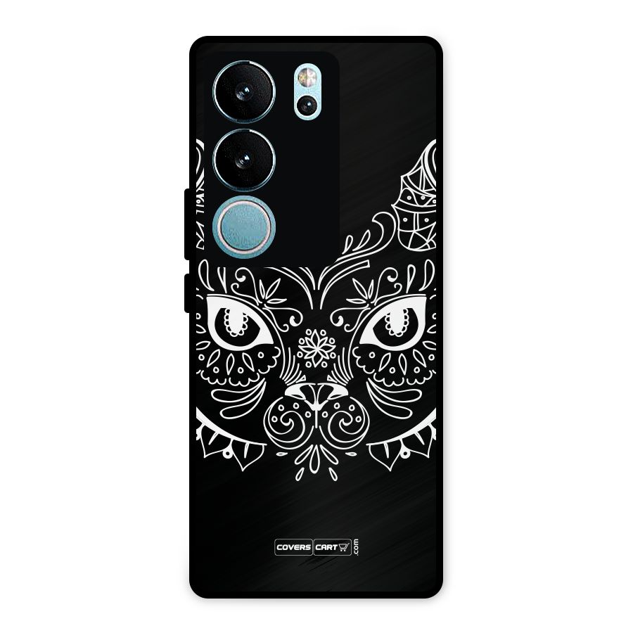 Ethnic Cat Design Metal Back Case for Vivo V29