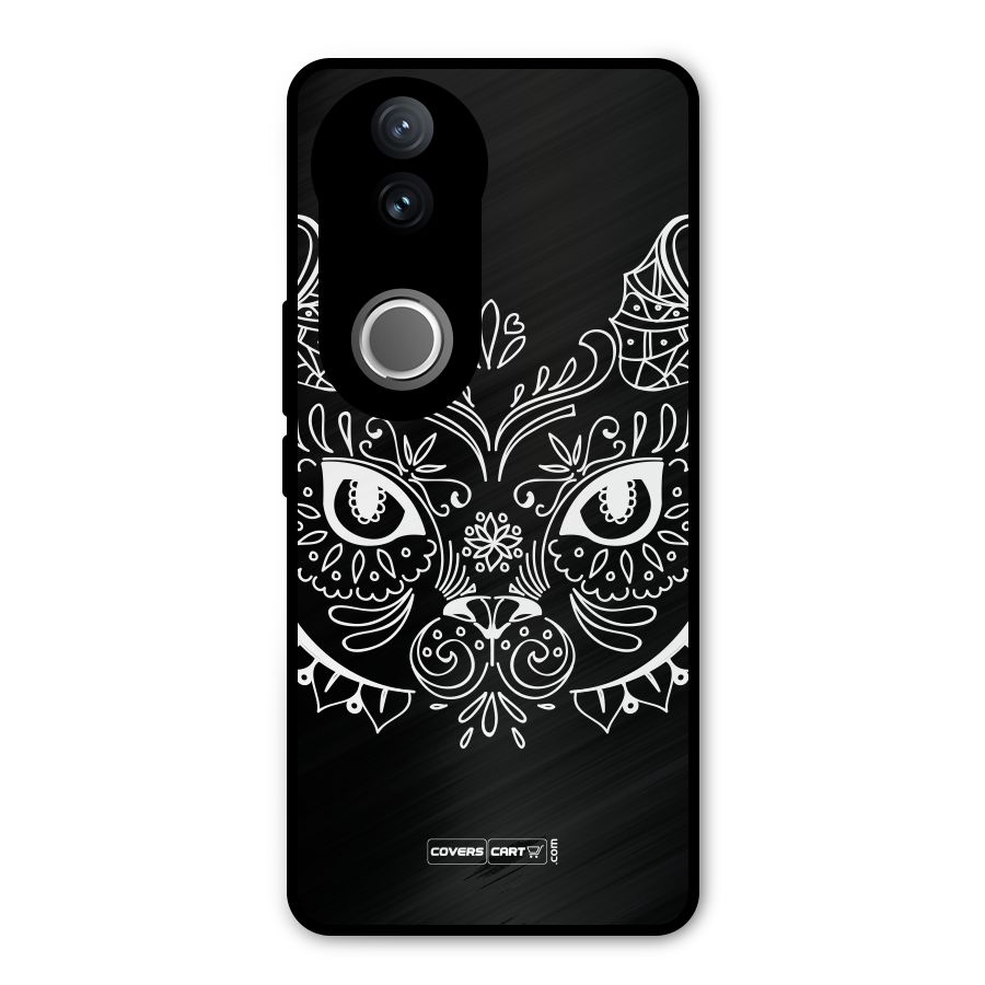 Ethnic Cat Design Metal Back Case for Vivo V50