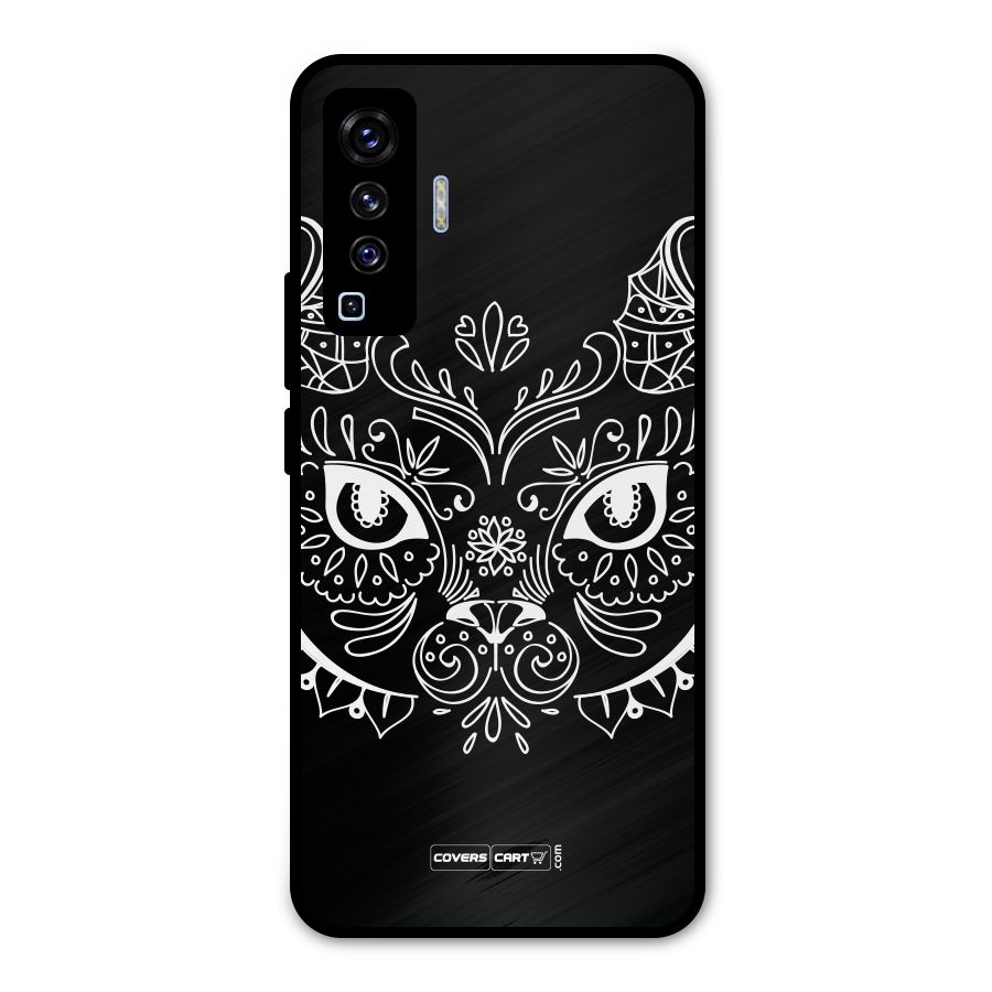 Ethnic Cat Design Metal Back Case for Vivo X50