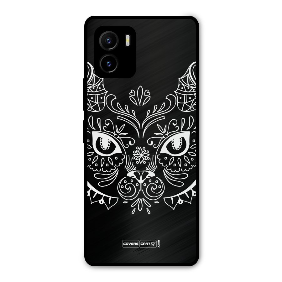 Ethnic Cat Design Metal Back Case for Vivo Y15s