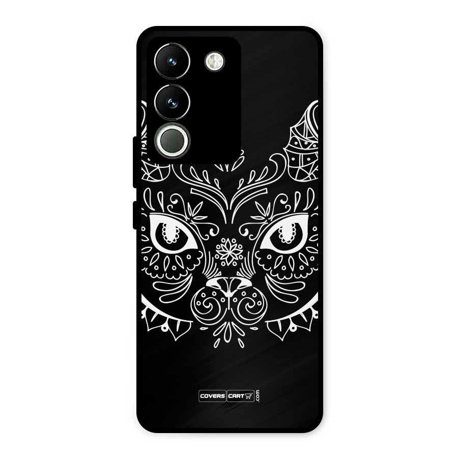 Ethnic Cat Design Metal Back Case for Vivo Y200