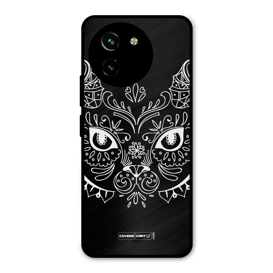 Ethnic Cat Design Metal Back Case for Vivo Y200i