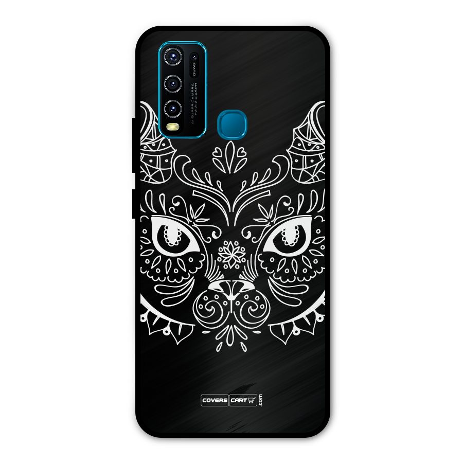 Ethnic Cat Design Metal Back Case for Vivo Y30
