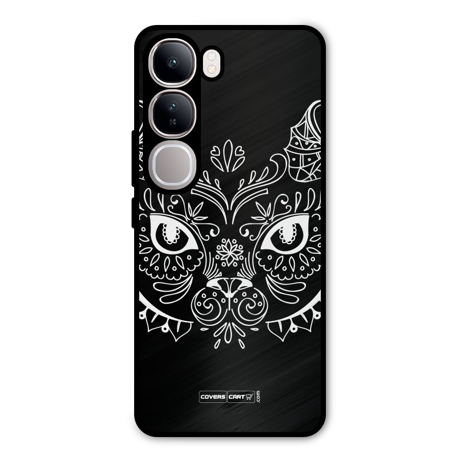 Ethnic Cat Design Metal Back Case for Vivo Y300