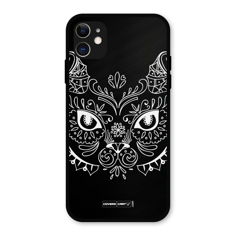 Ethnic Cat Design Metal Back Case for iPhone 11